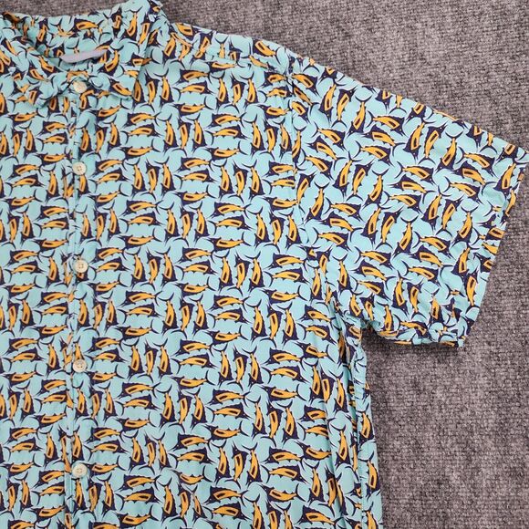 Tommy Bahama Shirt Mens Large Blue Marlin Fish AOP Button Up Hawaiian Tropical - Picture 12 of 15